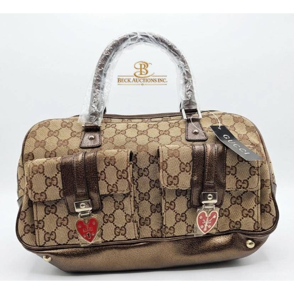 Replika Monogram Canvas Handbag with Dual Front Pockets