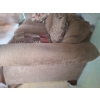 Image 3 : Brown 3 Seater Couch w Wood Trim & Pillows 90 w, 36 d, 33 h