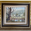 Image 1 : Framed Vintage Watercolor Painting Tilted "Gums in the Flinders " By Wilf Richardson