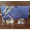 Image 1 : Crystal Paikea Whale Sculpture with Wave, Signed 2013