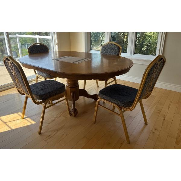 Wooden Dining Table, Clawed Feet w/ 4 Chairs - Table is 72L, 30T 