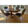 Image 1 : Wooden Dining Table, Clawed Feet w/ 4 Chairs - Table is 72L, 30T 