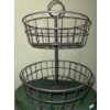 Image 5 : Lot: Metal Wall Cone, Two-Tier Basket, Wood Box, Basket Tin, Bird Hooks