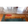 Image 3 : Solid Wood Coffee Table w/Drawer & Protective Glass Table Top By Vilas  38"x 22" x 21"tall
