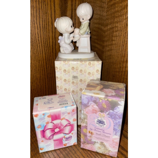 New Precious Moments Collectables - 3 Unopened Boxes + Display Character 4.5T