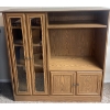 Image 1 : Particle Board Entertainment Stand w/glass cupboards 53"w x 22"d x 58"tall