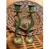 Image 2 : Wicker stool or plant stand, 2x wicker bowls, a felt flag ( husky tower Calgary) and Antique Art Nou