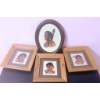 Image 1 : Four Framed Embroidered Portraits Featuring Indigenous Figures