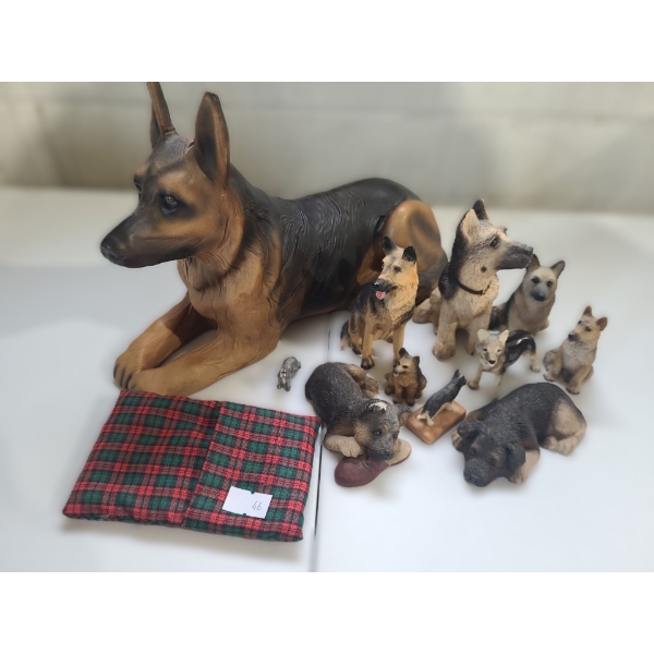 Tannereye German Shepherd 10.5 W, 4 D, 6.5 T- Ceramic Tallest 4.5 T, Pewter 1.5 W, 0.5 T 
