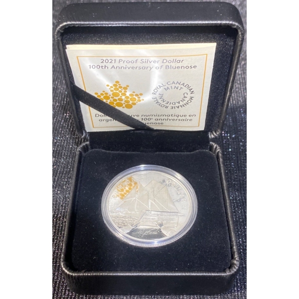 2021 100th Anniversary of Bluenose Fine Silver Dollar 23.17 Grams
