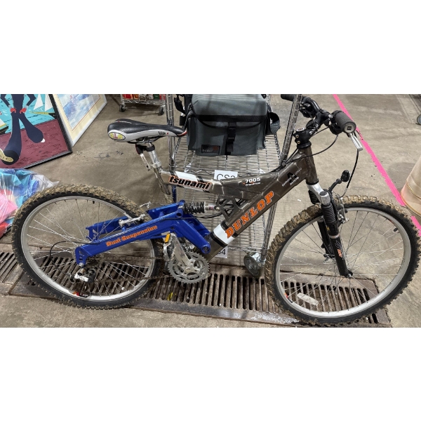 Dunlop Tsunami 7005 Aluminum Shimano 24 Speed Alivio Zoom Dual Suspension Bicycle  43" Frame 23" Tir