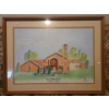 Image 1 : Framed Good Shepard Church Watercolor By: M.E. Reid - 19x25