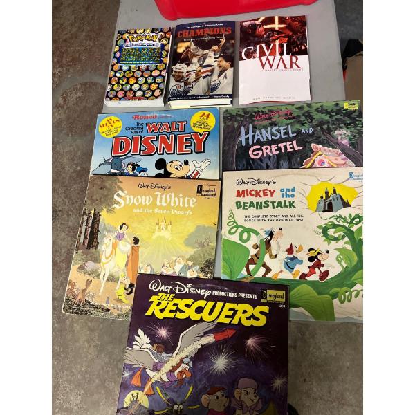 Collection Of Vintage Disney Records , Books