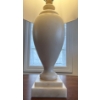 Image 2 : Vintage Alabaster Urn Table Lamp w/ Fabric Octagonal Shade 30"Tall