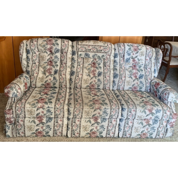 Reclining Floral Print Sofa 80x33x38