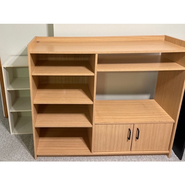 Entertainment Unit (49W, 16D, 41T) w/ Small White Shelf 