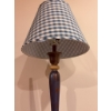 Image 5 : Wooden Floor Lamp with Checked Fabric Shade