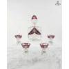 Image 1 : Red Ruby Decanter Plus 4 Glasses 9''INCHES IN HEIGHT