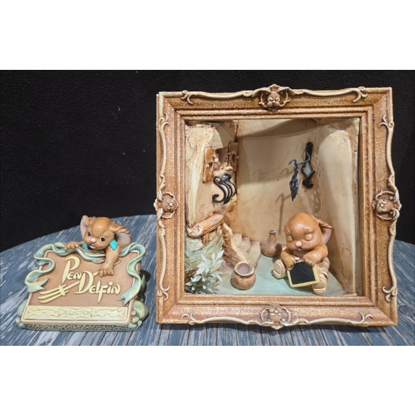 Pendelfin 8"T Stair Case Scene + Small Rabbit & 1994 Event Piece