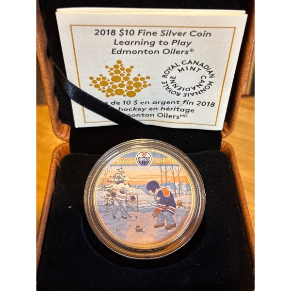 2018 $10 Learning to Play: Edmonton Oilers - Pure Silver Coin