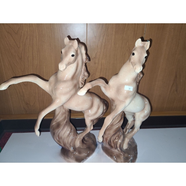 Pair of Ceramic Horses 14 W, 16 T 
