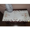 Image 4 : Hall Table w/ Drawer 28 W, 16 D, 31 T and Vase 4" Diameter Top, 14 T w/ Artificial Flowers/ Runner 