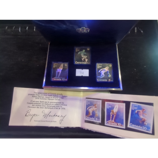 RCM 1976 Canada Montreal Olympic Set of 3x Stamps & Silver 99.99 Replicas 46.65g