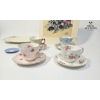 Image 2 : Teacups and Saucers with Mini Wedgwood Plate 