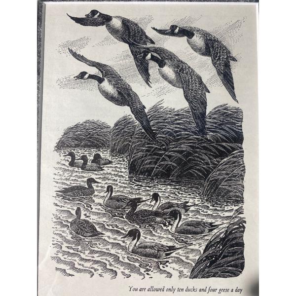  Walter Bohl titled "Dropping In."  Print (7.75" x 5.75" Before Frame)