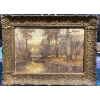 Image 1 : Illegible Signature Original Oil Landscape 23.5Wx15H