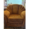 Image 3 : Retro Burnt Orange Super Comfy Couch With Carved Wooden Legs and Side Pieces L84" H32" D22" x2 Match