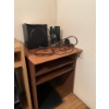 Image 3 : Complete Wooden Desk With Shelves, Samsung Monitor, and Office Accessories Router not Included