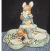 Image 1 : Pendelfin Scene Base 15"L With 8"T Pendelfin Rabbit + 2"T Rabbit