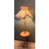 Image 3 : Tall Vintage Wooden Lamp w/ Ruffled Shade - 61T 