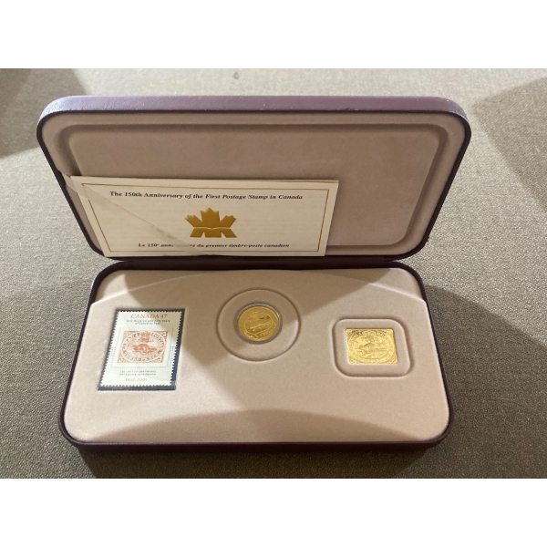 150th Anniversary Set of Canadian Postage Stamp and Coin with Box