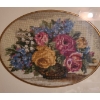 Image 3 : Framed Needlepoint of Flowers: 18 X 15 and 12 X 12