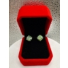 Image 3 : 6ct Round Moissanite Blue-Green Cyan Color 4 Claw Heads Set in 925 Silver Earrings