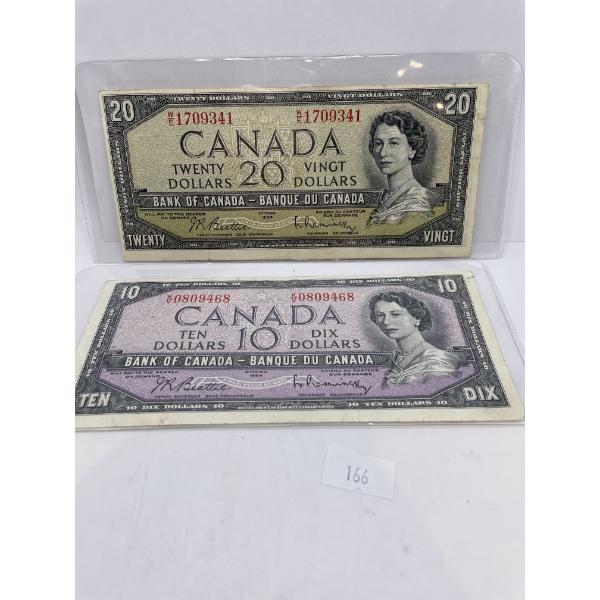 1954 $10/ $20 Banknotes 