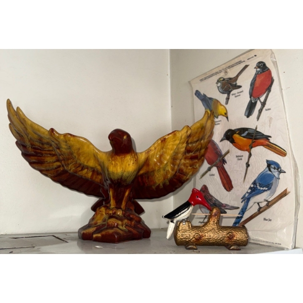 Blue Mountain Pottery Eagle Figurine w/ Wood Pecker Toothpick Picker & more