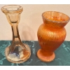 Image 3 : Soda Gold Spittoon Marigold Carnival Glass & Tree Of Life Candle Stick Jeanette Gls Co