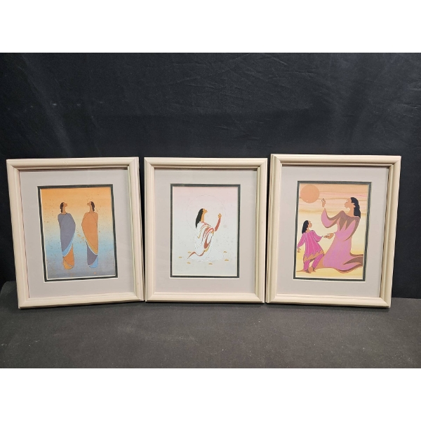 Three Framed Prints, 9 x 11 Inches Each