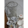 Image 15 : China: Royal Swan, Royal Albert, More- B&W Deep Plate 11 X 10 and Glass Vase 6" Top, 10 T
