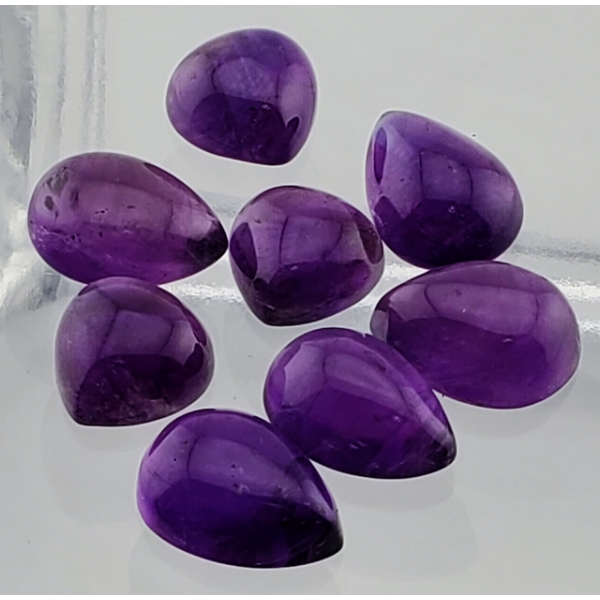 Amethyst (43.5 ct, Assorted mm Pear Shape Cabochon)