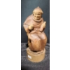 Image 1 : Anri Carved Wooden Monk 4" Diameter Base, 9.5 T 