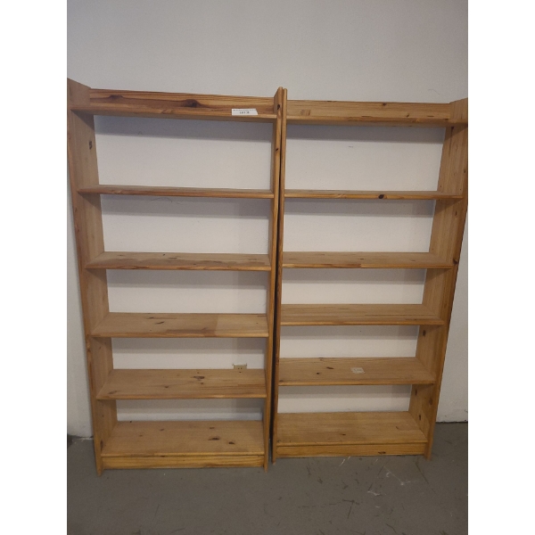 Pair of Wooden Bookcase 33 w, 11 d, 71 h 