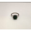 Image 2 : 2.4ct Square/Cushion Cut Emerald, 28 CZ stones, in 925 Silver Ring (Approximately size 6)