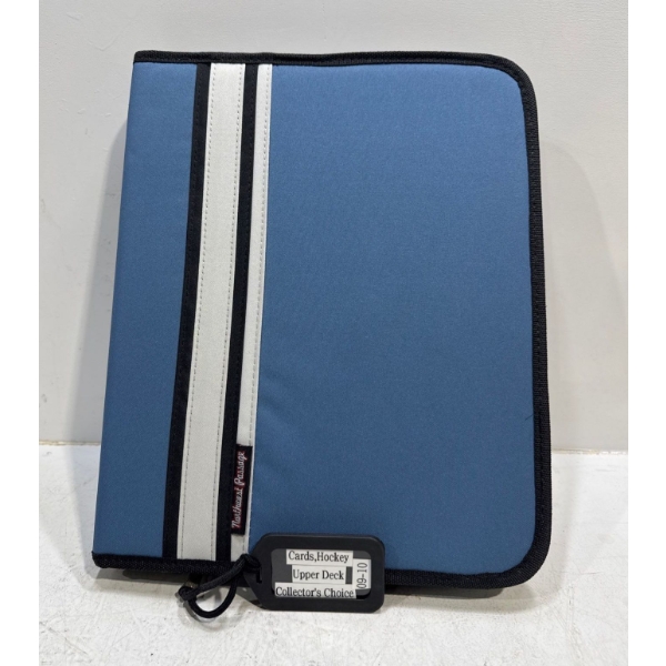 Binder of Upper Deck Collectors Choice 09-10 Hockey Cards