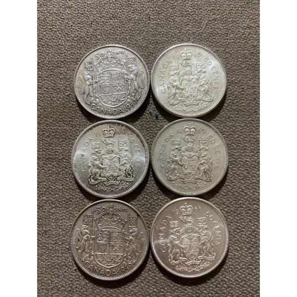 Canadian 50-cent Pieces 11.66 g Silver (.800)