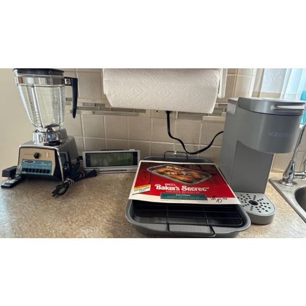Kitchen Essentials - Keurig Coffee Maker Model No. K Mini, EKCO Bakers Secret Pan, Ostersizer 