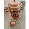 Image 8 : Copper Decor: Teapot 10 T, Pot 4.5" Top, 3.5 T, Recipe Box, Coffee Tin, Napkin Rings and More!